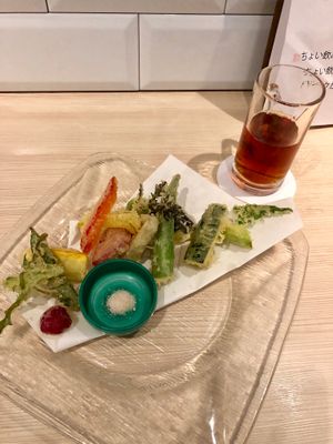 Vegan tempura, small size at Taiko Udon in Hiroshima
