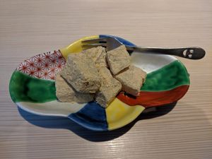 warabi mochi at Taiko Udon in Hiroshima