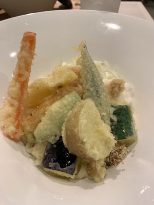Vegan Tempura Udon 👍👍 at Taiko Udon in Hiroshima