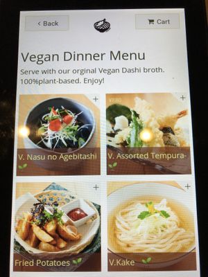 Menu at Taiko Udon in Hiroshima