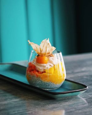 Mango & Papaya Chia Pudding Parfait at Nourish in Chiang Mai