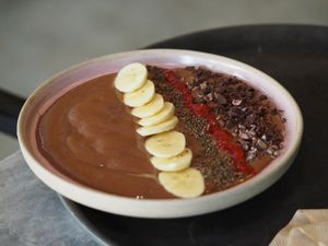 Chocolate & Cacao smoothie bowl at Nourish in Chiang Mai
