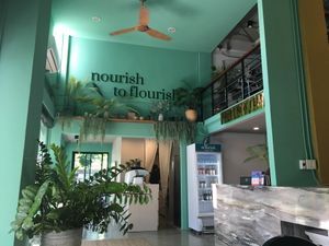 Inside setting - only a few tables but it’s nice and quiet at Nourish in Chiang Mai