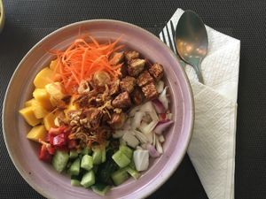 Sushi Bowl - no avocados left on that day which was sad haha. The rice wasn’t sushi rice (also sad) and the bowl is quite small, but it was tasty. at Nourish in Chiang Mai