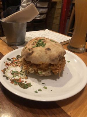 Pulled jackfruit burger  at Szabad Bisztro in Budapest
