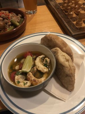 VeGambas with vegan shrimps  at Szabad Bisztro in Budapest