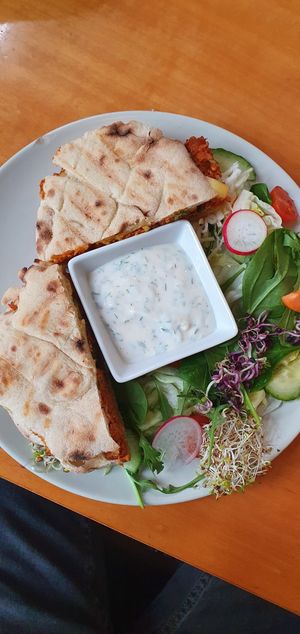 Flatbread at Szabad Bisztro in Budapest