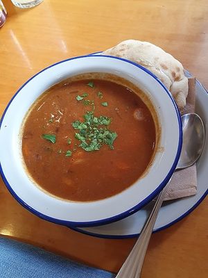great goulash soup at Szabad Bisztro in Budapest