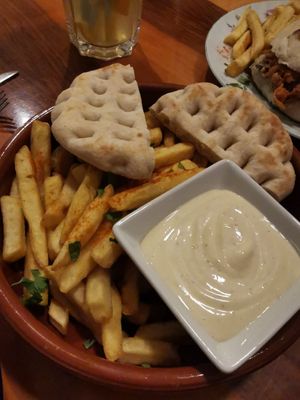 Fries and mayo at Szabad Bisztro in Budapest
