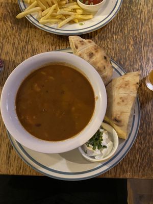 Large goulash soup  at Szabad Bisztro in Budapest