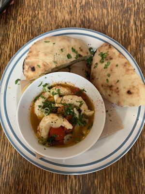 Vegan shrimps  at Szabad Bisztro in Budapest