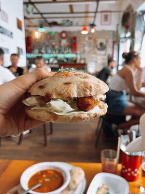 Beyond Chicken Burger at Szabad Bisztro in Budapest