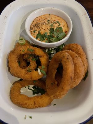 Onion rings  at Szabad Bisztro in Budapest