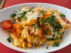 Penne Carbonara  at Szabad Bisztro in Budapest