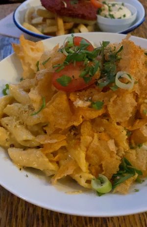 Carbonara with Rice Bacon  at Szabad Bisztro in Budapest