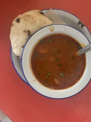 Goulash. Way too salty. We couldn’t finish the whole soup   at Szabad Bisztro in Budapest