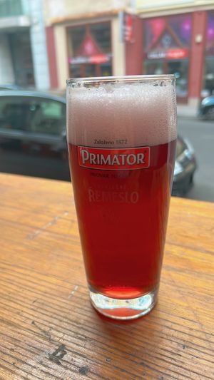 cherry beer  at Szabad Bisztro in Budapest