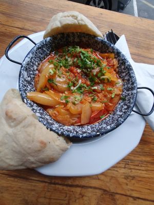 Lecsó with rice at Szabad Bisztro in Budapest