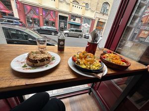 Balkan Burger on left❤️ at Szabad Bisztro in Budapest