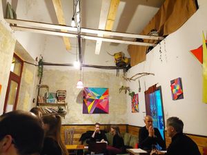 The interior at Szabad Bisztro in Budapest