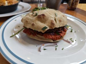 Balkan burger at Szabad Bisztro in Budapest