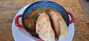 Lecso with flatbread at Szabad Bisztro in Budapest