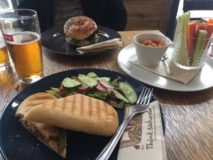 Panini and bagel sandwich  at Szabad Bisztro in Budapest