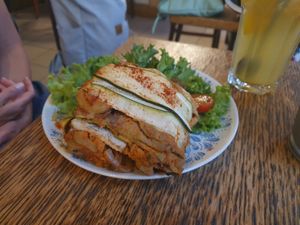 Zucchini dish at Szabad Bisztro in Budapest