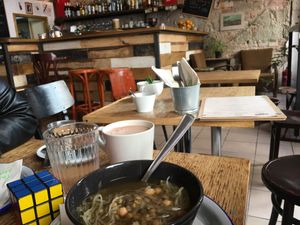 Daily soup-very good!! at Szabad Bisztro in Budapest