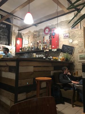 Bar area at Szabad Bisztro in Budapest