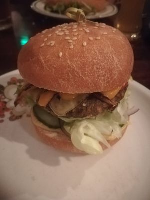Mushroom burger at Szabad Bisztro in Budapest