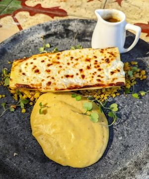 Palm heart with mashed plantain at Banana Verde in Sao Paulo