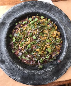 Risoto de arroz vermelho com pesto vegano   at Banana Verde in Sao Paulo