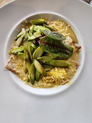 Ravioli de aspargos at Banana Verde in Sao Paulo