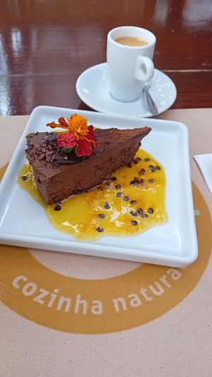 Chocolate with maracujah gluten free at Banana Verde in Sao Paulo