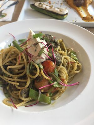 Pesto Spaghetti special  at Banana Verde in Sao Paulo
