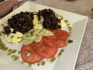 Rice with vegetal broth  at Vecchi Ricordi da Gimbo in Cene