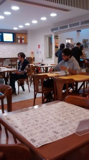 the restaurant room at O Vegetariano in Sao Paulo