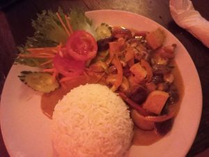Penang curry (vegan on request) at Archers in Chiang Mai