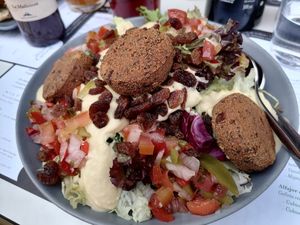 Vegan salad at Buenas y Santas in Madrid