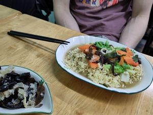 Vegetable noodles at Zhōu TàiTài 粥太太養生蔬食 in Xiaoliuqiu