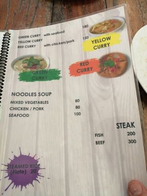 Menu at Eve House in Koh Kut