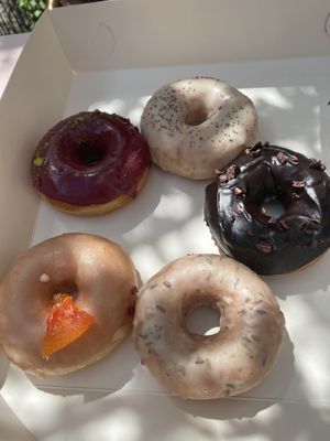 All five vegan donuts  at MOD Donuts in Warsaw