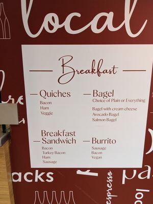 Vegan breakfast burrito or vegetarian quiche at RNO - Verdi Market in Reno