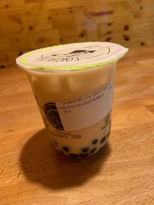 Matcha boba w/ red bean  at Taichi Bubble Tea in Tonawanda