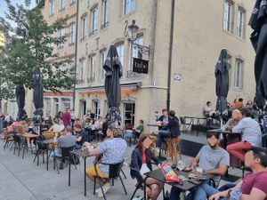 outdoor seating at The Tube Bar in Luxembourg City