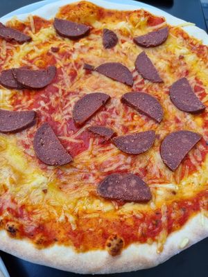 BBQ pizza at The Tube Bar in Luxembourg City