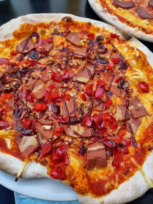 pepperoni pizza at The Tube Bar in Luxembourg City