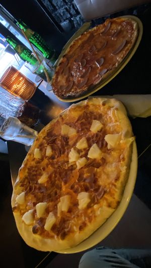 Pizza Hawaï et pizza chorizo   at The Tube Bar in Luxembourg City