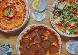 Choose from Margherita, Seitan Pepperoni, and Vege lovers! All served with vegan cheeze at The Tube Bar in Luxembourg City